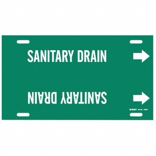 Pipe Marker Sanitary Drain 10in H 24in W