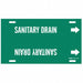 Pipe Marker Sanitary Drain 10in H 24in W