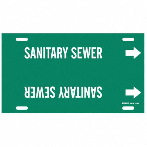 Pipe Marker Sanitary Sewer 10in H 24in W