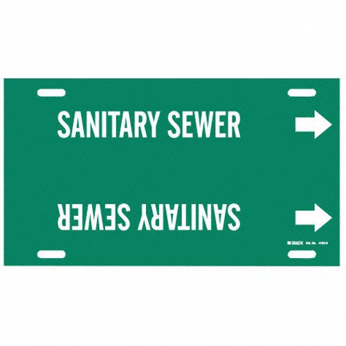 Pipe Marker Sanitary Sewer 10in H 32in W