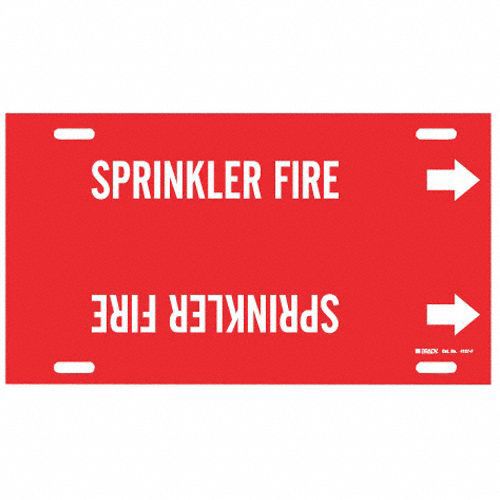 Pipe Marker Sprinkler Fire 8in H 16in W