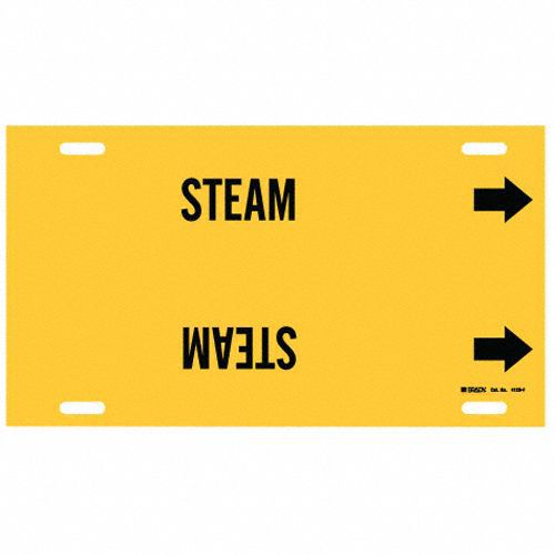 Pipe Marker Steam 8 in H 16 in W