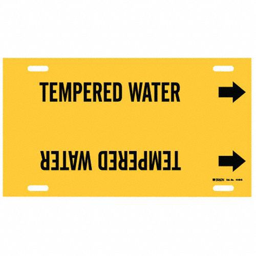 Pipe Marker Tempered Water 10in H 24in W