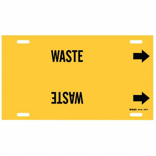 Pipe Marker Waste 10 in H 32 in W