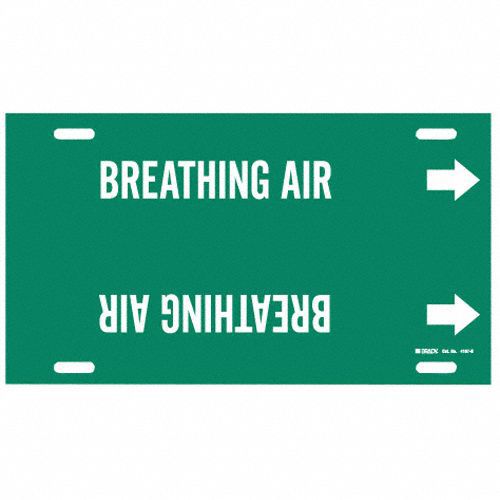 Pipe Marker Breathing Air 10in H 24in W