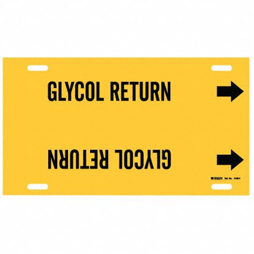 Pipe Marker Glycol Return 8 in H 16 in W