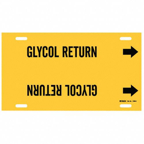 Pipe Marker Glycol Return 10in H 32in W