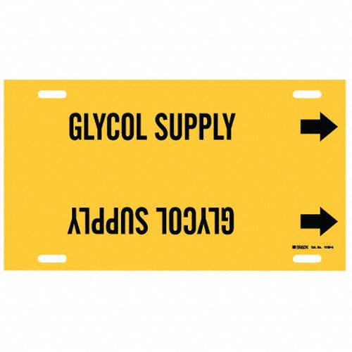 Pipe Marker Glycol Supply 10in H 32in W