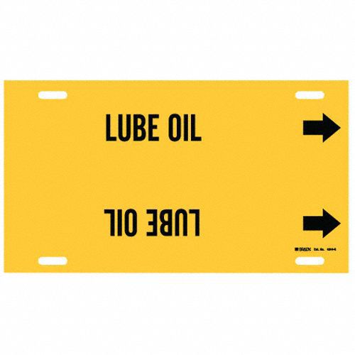 Pipe Marker Lube Oil 10 in H 24 in W