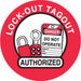 Hard Hat Label Vinyl Circle Red PK4