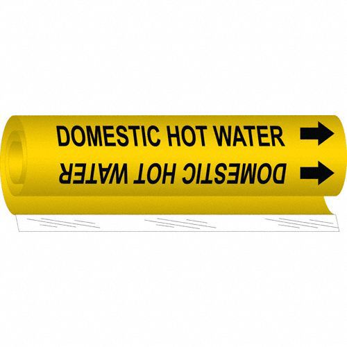 Pipe Mrkr Domestic Hot Water 5in H 8in W