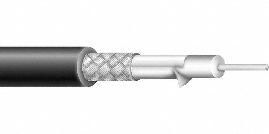 Coaxial Cable 18 ga 50 ft L Black