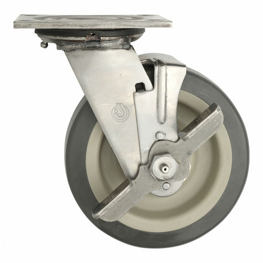 Washable Plate Caster Wheel 6 600 lb.
