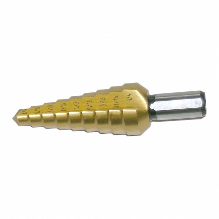 Step Drill TiN 1/8-1/2 x 1/32