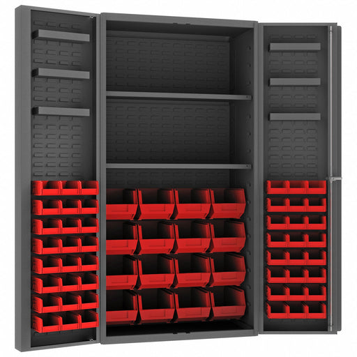 K4909 Bin Cabinet 72 x36 x24 Gray 64RedBns