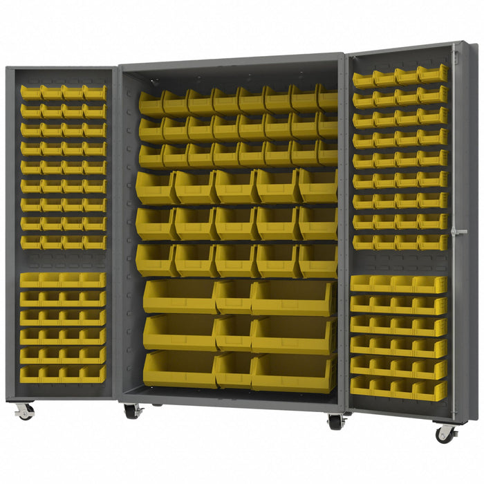 Heavy Duty Mobile Bin Cabinet Yellow