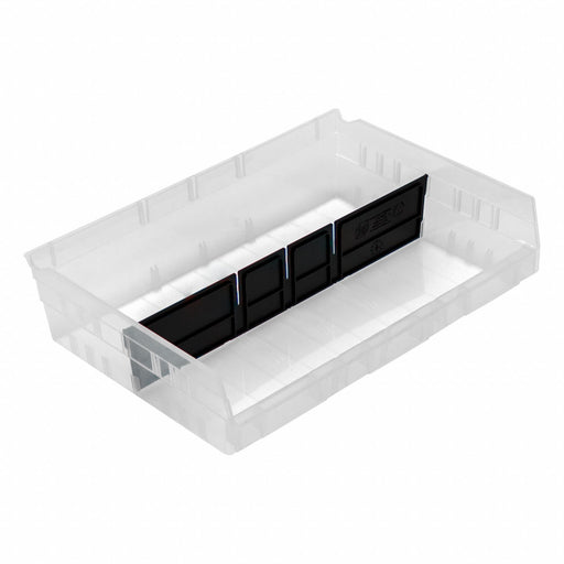 LongBinDividers 10inL Plastic Black PK24