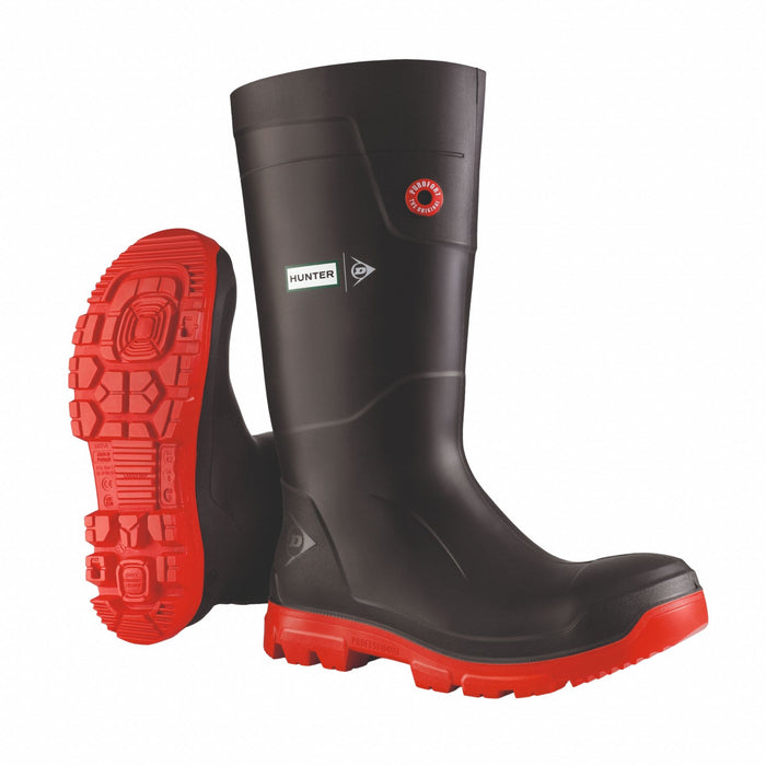 Rubber Boot 14D Knee Black Red PR