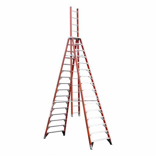 Trestle Extension Ladder Fbrgls IA 16 ft