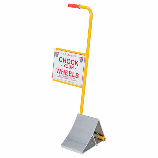 Aluminum Wheel Chock With Handle  Sign