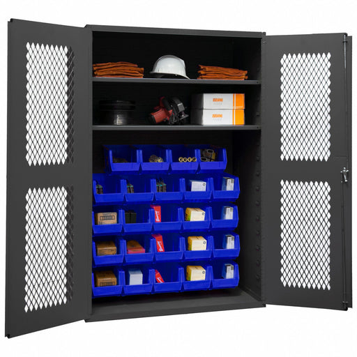 Bin Cabinet 72 x48 x18 Gray 24BlueBns