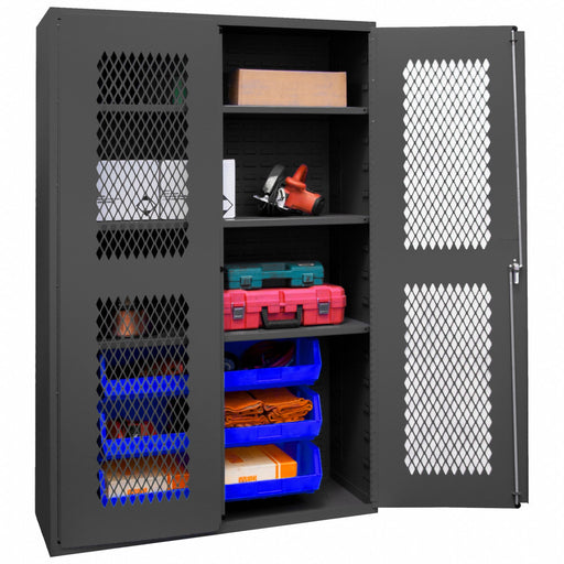 K4951 Bin Cabinet 72 x48 x24 Gray 6BlueBns