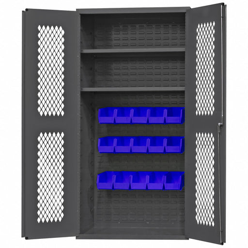 K4948 Bin Cabinet 72 x36 x18 Gray 15BlueBns