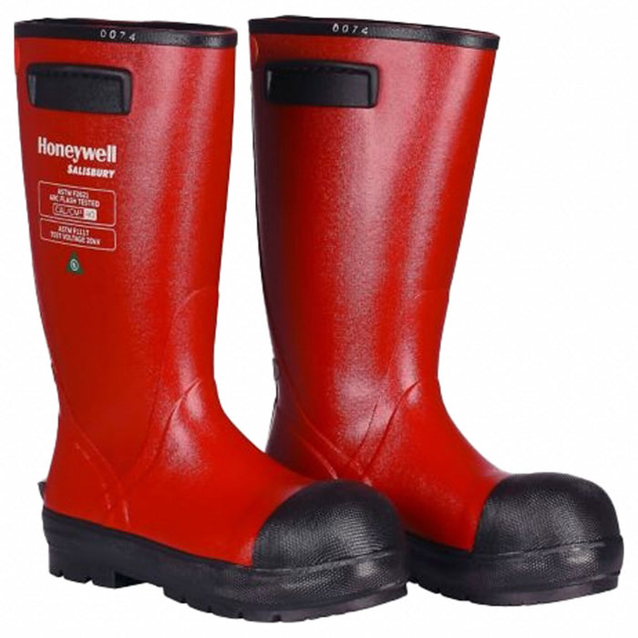 Rubber Boot 16D Knee Black Red PR