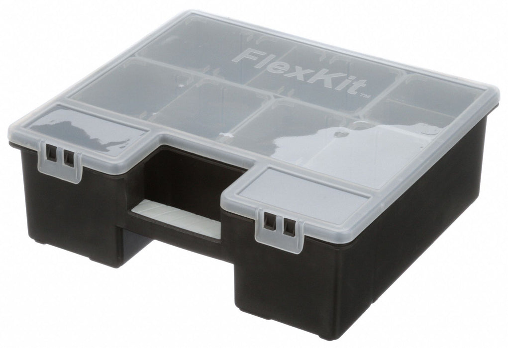 Stckbl Comprt Bx Dbl Latch Gray 4 1/2 in