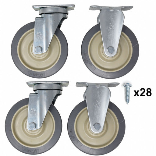 Plate Casters 200 lb Cap Gray