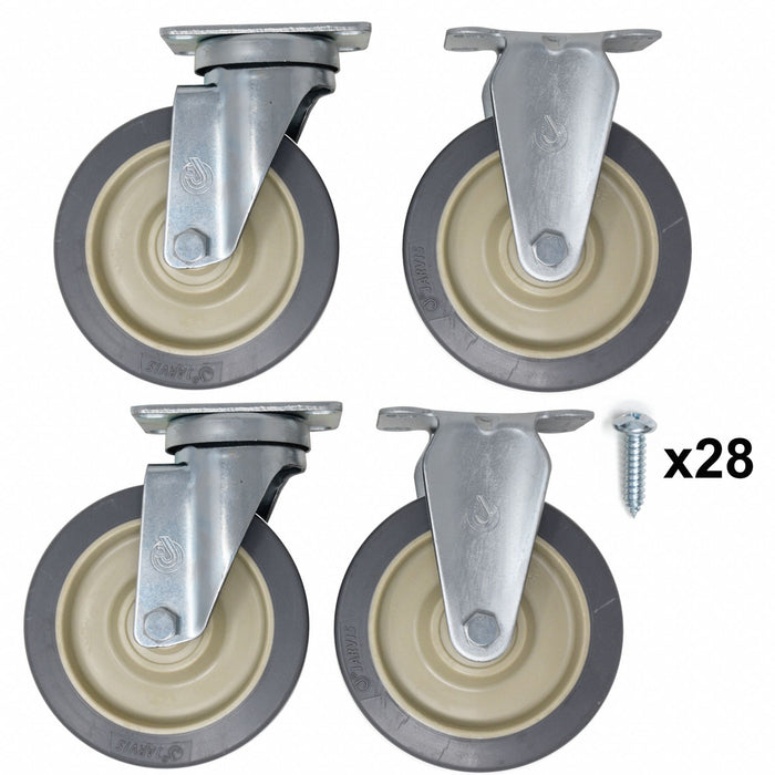 Plate Casters 200 lb Cap Gray