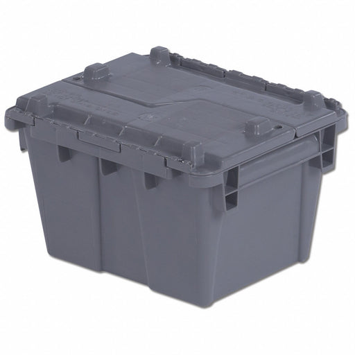 H4627 AttachedLidTote 11.75inL 9.75inW Gray