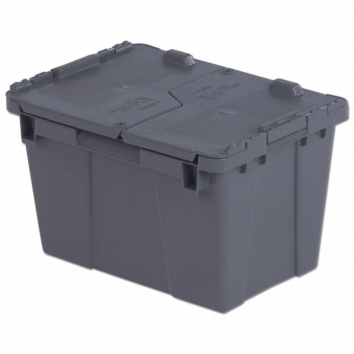 H5663 AttachedLidTote 15.25inL 10.875inW Gray