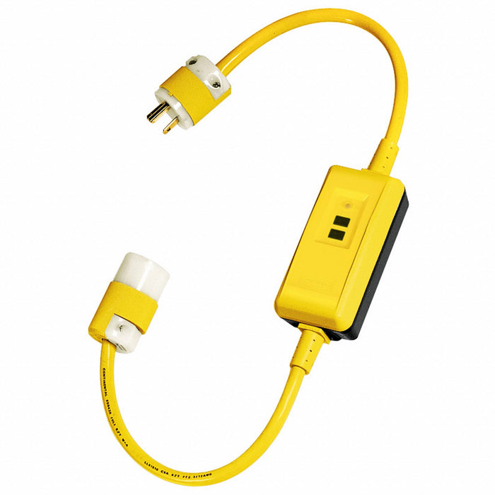 GFCI Black 3 ft 1 Outlet 12 AWG