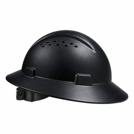 HARD HAT FULL BRIM VENTED BLACK CARBON F