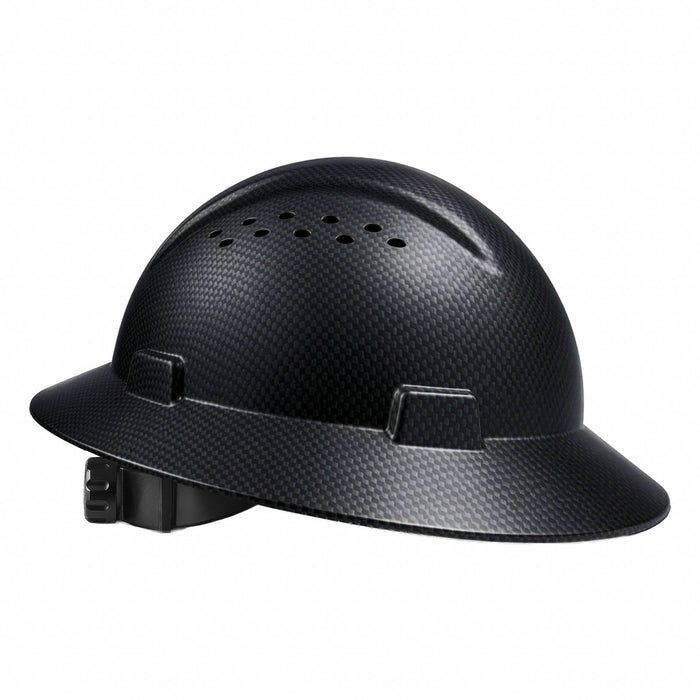 HARD HAT FULL BRIM VENTED BLACK CARBON F