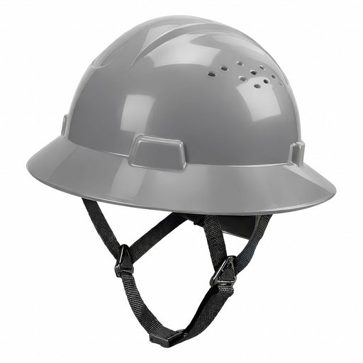 HARD HAT FULL BRIM VENTED GRAY