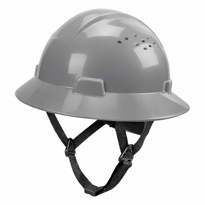 HARD HAT FULL BRIM VENTED GRAY