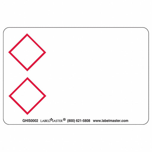 Two Red Diamonds Label 3 Hx2 W PK500