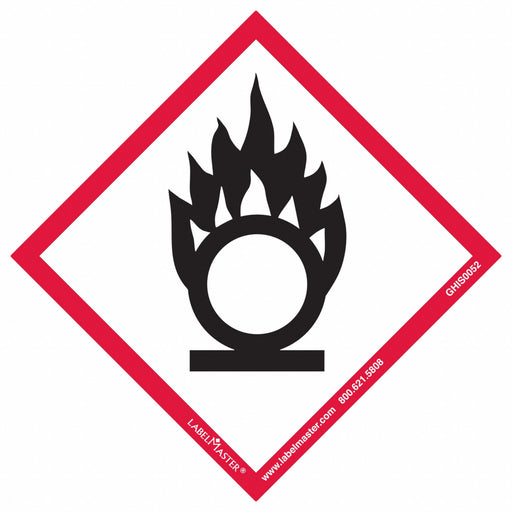 GHS Label 4 in H 4 in W Paper PK50