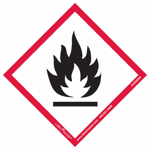 GHS Label 4 in H 4 in W Paper PK100