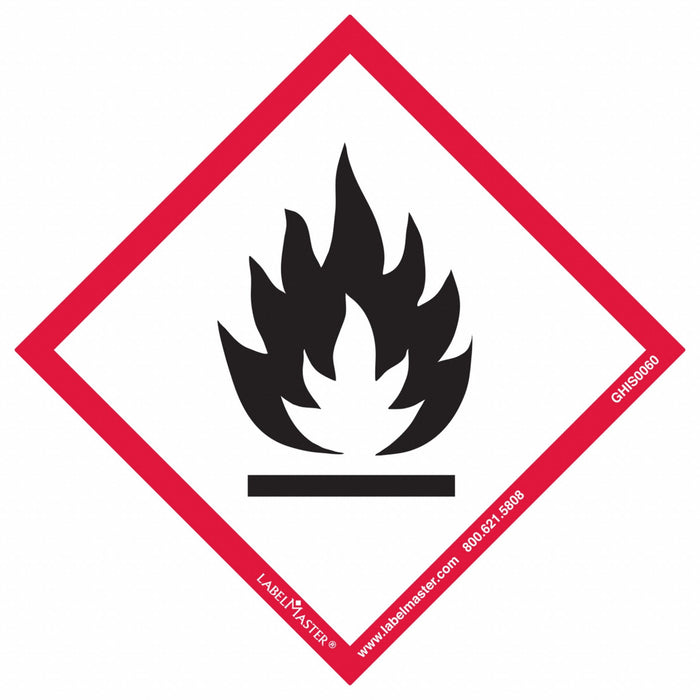 GHS Label 4 in H 4 in W Paper PK100