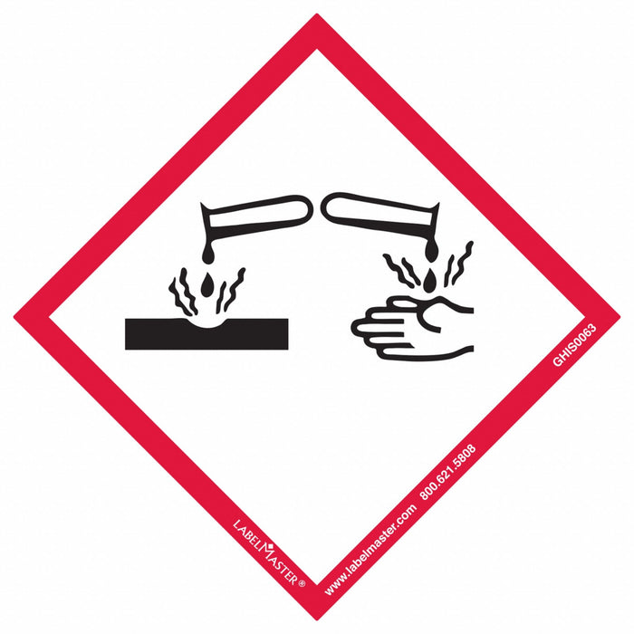 GHS Label 4 in H 4 in W Paper PK100
