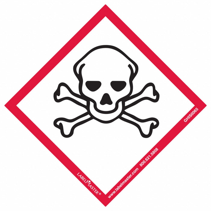 GHS Label 4 in H 4 in W Paper PK100