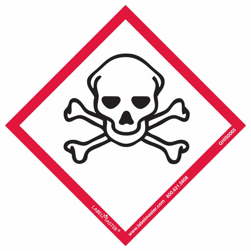 GHS Skull and Crossbones Labl 4 W PK100