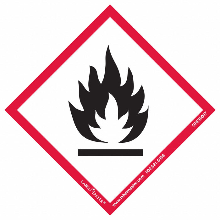 GHS Label 4 in H 4 in W Vinyl PK50