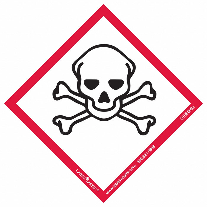 GHS Label 4 in H 4 in W Film PK50