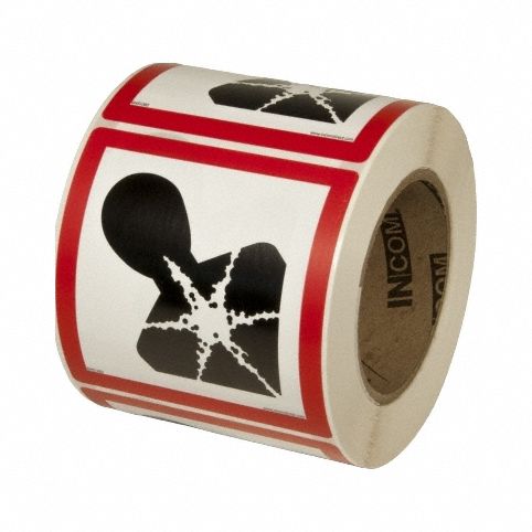 GHS Label 4 in H 4 in W Paper PK500