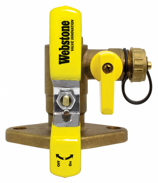 Flange Ball Valve w/Drain 3/4 In