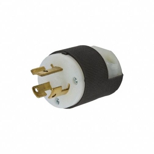 Locking Plug Black/White 15 A 250V Nylon